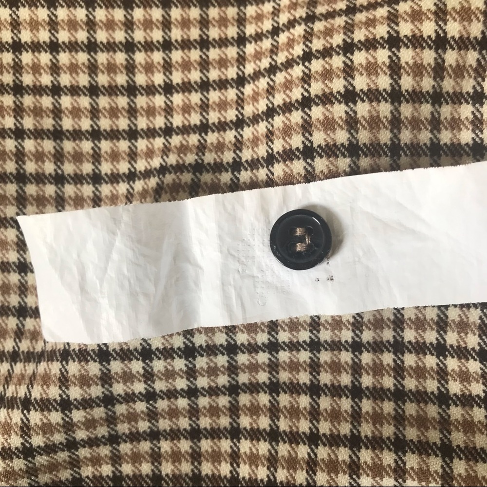 Zara Woman Sml High Waisted Button Side Fishtail Asymmetrical Skirt Plaid - Picture 10 of 11